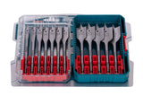 Set 12 buc. burghie plate pentru lemn TOTAL, 8–32 mm, tija hex 1/4"