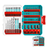 Set biti impact TOTAL 49 piese, adaptor, burghie HSS, piulite magnetice