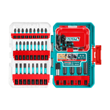 Set biti impact TOTAL 51 piese, 25 mm si 50 mm, piulite magnetice, suport cu eliberare rapida