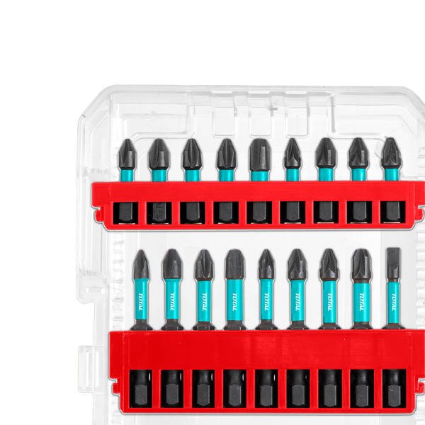 Set biti impact TOTAL 51 piese, 25 mm si 50 mm, piulite magnetice, suport cu eliberare rapida, 5, atomico.ro