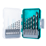 Set burghie metal TOTAL 15 piese, HSS 4341, 1–12 mm