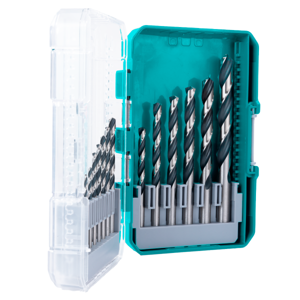 Set burghie metal TOTAL 15 piese, HSS 4341, 1–12 mm, 2, atomico.ro