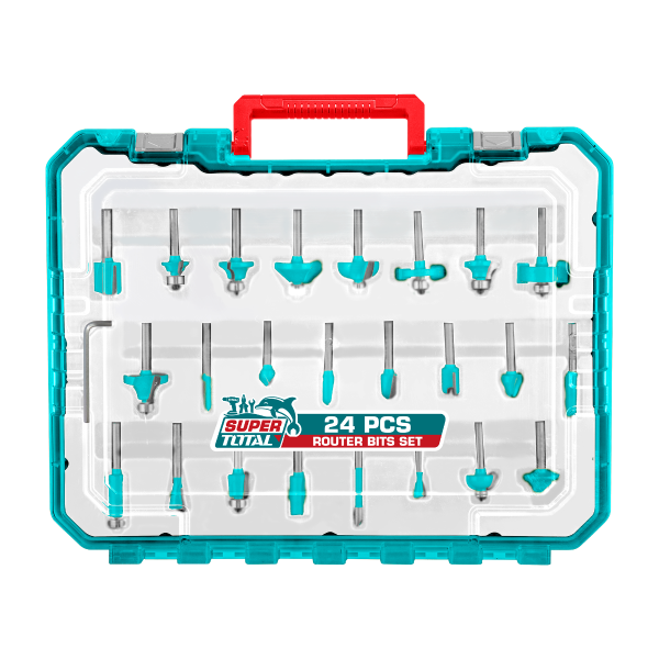 Set freze pentru lemn TOTAL 24 piese, coada 8 mm, pentru freza electrica, 5, atomico.ro
