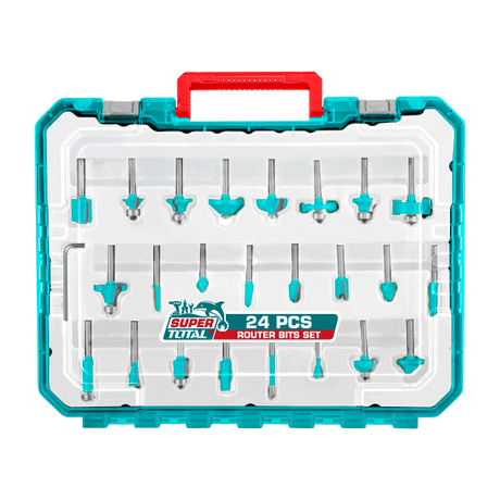 Toate produsele, Set freze pentru lemn TOTAL 24 piese, coada 8 mm, pentru freza electrica, 5, atomico.ro