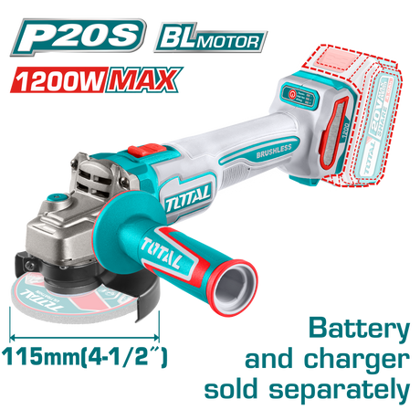 Scule electrice, Polizor unghiular TOTAL 20 V, diametru disc 115 mm, 2, atomico.ro