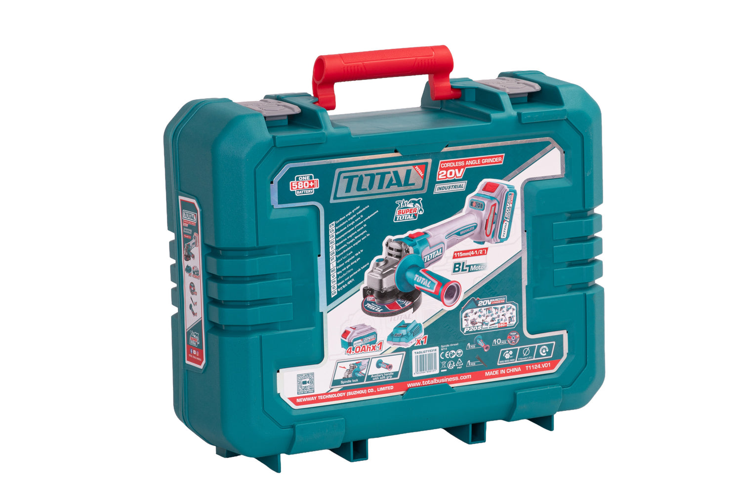 Polizor unghiular TOTAL Industrial 20V – 4.0Ah, motor fara perii (include 1 acumulator, 1 incarcator), 6, atomico.ro
