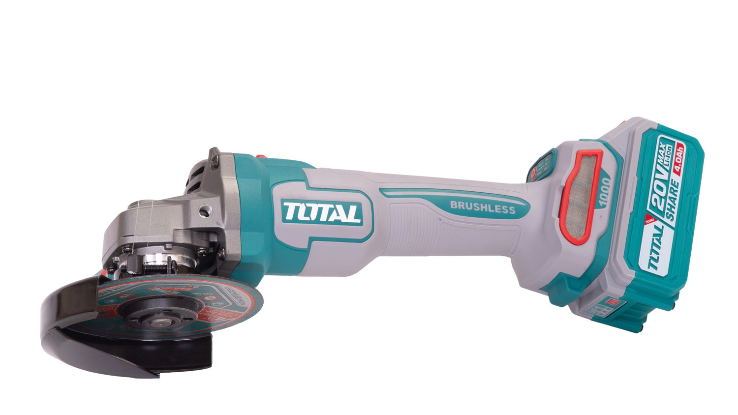 Polizor unghiular TOTAL Industrial 20V – 4.0Ah, motor fara perii (include 1 acumulator, 1 incarcator), 1, atomico.ro