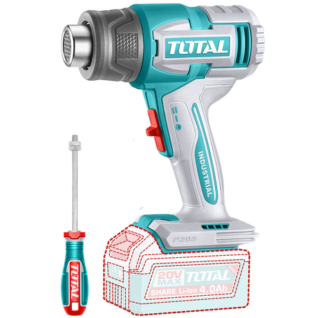 Pistoale aer cald/de lipit/de vopsit, Feon cu aer cald TOTAL 20V, 300–550°C (NU INCLUDE ACUMULATOR), 1, atomico.ro