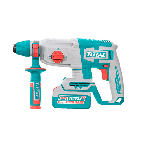 Masini de Gaurit/ Insurubat - Bormasini, Kit combo TOTAL 20V, masina de gaurit cu percutie, polizor unghiular si ciocan rotopercutor Brushless, 2 acumulatori 4.0Ah, incarcator, 47 accesorii, 5, atomico.ro