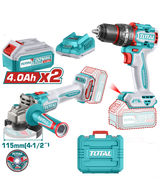 Kit Combo 20V 4.0Ah - Masina de gaurit cu impact, polizor unghiular (include 2 acumulatori, 1 incarcator)
