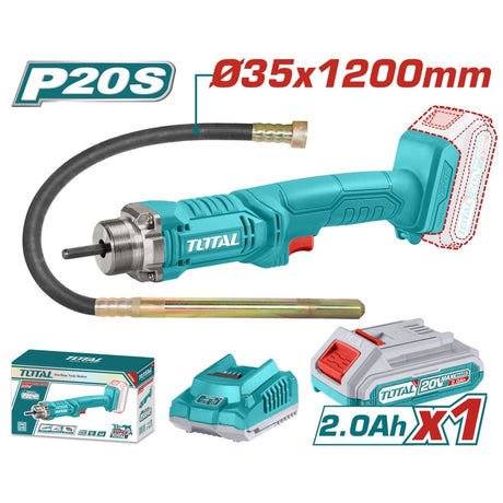 Vibratoare beton, Vibrator de beton TOTAL pe acumulatori 20V  2.0Ah INCLUDE ACUMULATOR SI INCARCATOR, atomico.ro