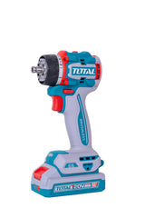 Masina de gaurit si insurubat TOTAL 20V, 66 Nm, motor fara perii, 4 capete interschimbabile