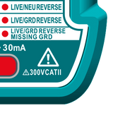 Stecher tester TOTAL VDE, ecran LCD, 90–250V, test RCD si prize