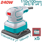 Masina de slefuit TOTAL 240W, 110x100 mm, 14000 rpm, compacta, cu hartie abraziva