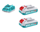 Kit TOTAL 20V – 2 baterii Li-Ion 2.0Ah + incarcator rapid P20S