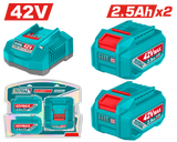 Set TOTAL 2 acumulatori 42V 2.5Ah si incarcator, Li-Ion