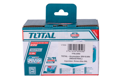 Acumulatori si incarcatoare, Acumulator TOTAL, 20V-6.0Ah INDUSTRIAL, 6, atomico.ro