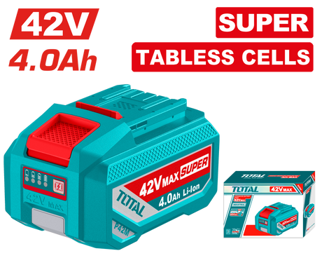 Scule TOTAL, Acumulator TOTAL 42V, 4.0Ah, Li-Ion, celule tip Tabless, compatibil seria P42M, atomico.ro