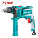 Masina de gaurit cu percutie TOTAL 710W, mandrina 13 mm, 3000 rpm, functie revers