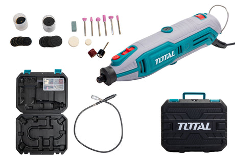 Polizor Unghiular - Flexuri, Mini polizor TOTAL, 130W - 109 accesorii, 1, atomico.ro