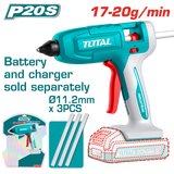 Pistol de lipit cu silicon TOTAL 20V Li-Ion, nu include acumulator si incarcator