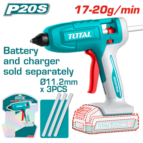Pistoale aer cald/de lipit/de vopsit, Pistol de lipit cu silicon TOTAL 20V Li-Ion, nu include acumulator si incarcator, 1, atomico.ro