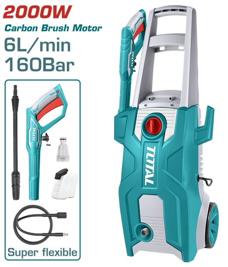 Aparate de spalat cu presiune, Aparat de spalat TOTAL Industrial cu presiune 160 bar, 2000W, 6L/min, 6, atomico.ro