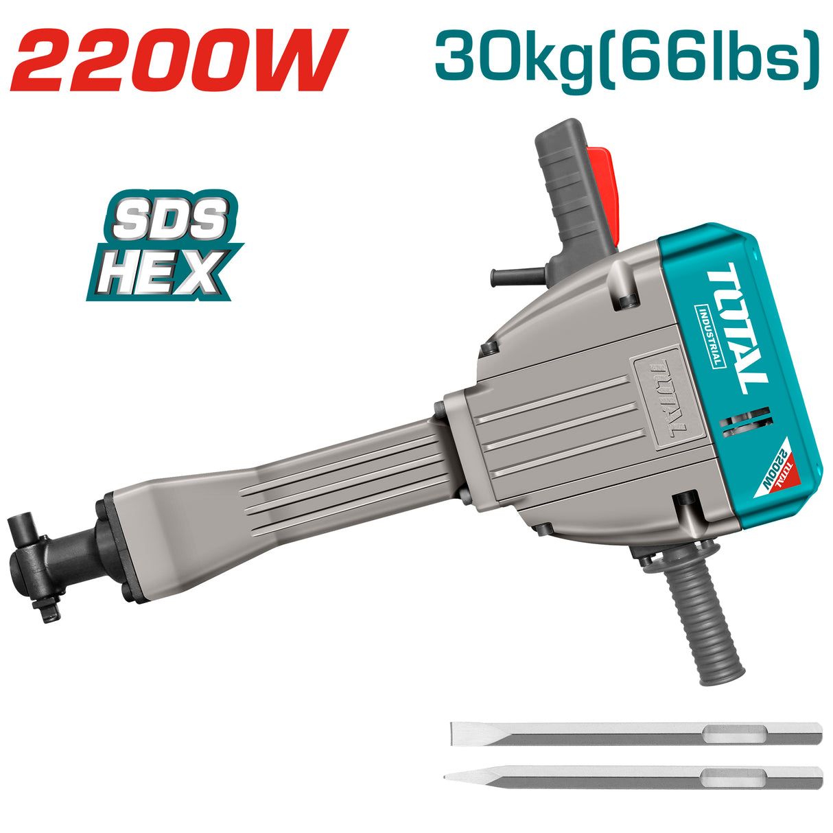Ciocan demolator TOTAL Industrial -2200W, 75J, 7, atomico.ro