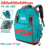 Ghiozdan pentru scule TOTAL, capacitate 15 kg, 38 x 20 x 50.5 cm