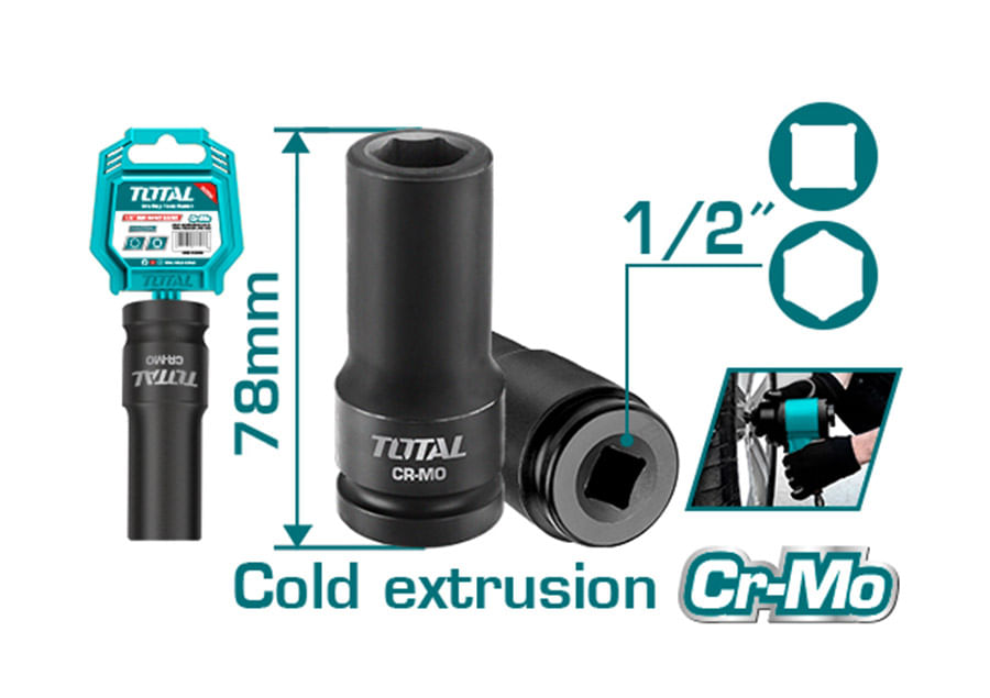 Cheie tubulara de impact TOTAL - 27x78mm, 1, atomico.ro