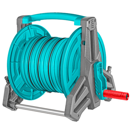 Unelte sezoniere, Set tambur furtun gradina TOTAL 20 m, furtun PVC 3 straturi 1/2", suport aluminiu, conectori rapizi si duza inclusa, 1, atomico.ro