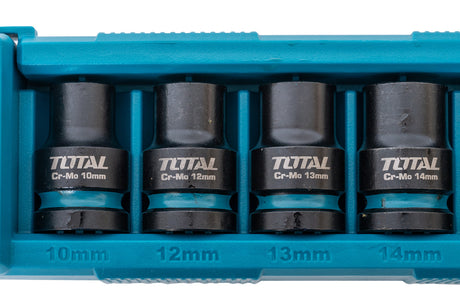 Scule si unelte de mana, Set 10 chei tubulare de impact TOTAL 1/2", 10-24 mm, 40 mm, Cr-Mo, 4, atomico.ro