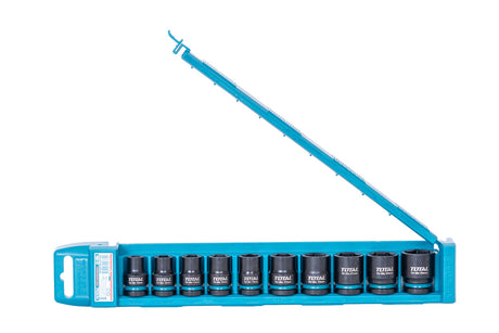 Scule si unelte de mana, Set 10 chei tubulare de impact TOTAL 1/2", 10-24 mm, 40 mm, Cr-Mo, 2, atomico.ro