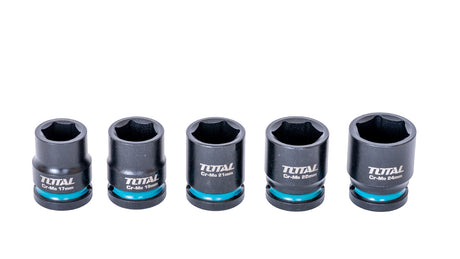 Scule si unelte de mana, Set 10 chei tubulare de impact TOTAL 1/2", 10-24 mm, 40 mm, Cr-Mo, 7, atomico.ro