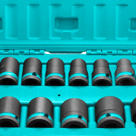 Truse scule, Set tubulare impact TOTAL 1/2", 14 piese, 10–27 mm, Cr-Mo, 3, atomico.ro