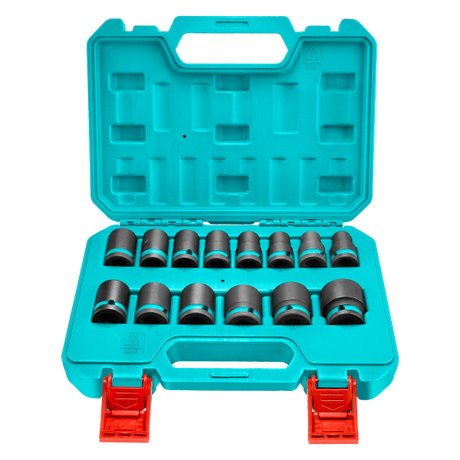 Truse scule, Set tubulare impact TOTAL 1/2", 14 piese, 10–27 mm, Cr-Mo, 2, atomico.ro