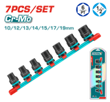 Set tubulare de impact adanci TOTAL 1/2”, Cr-Mo, 7 piese
