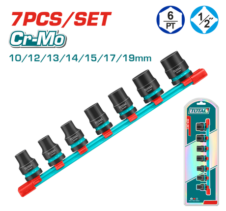 Scule si unelte de mana, Set tubulare de impact adanci TOTAL 1/2”, Cr-Mo, 7 piese, 2, atomico.ro