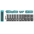 TOTAL - SET 10 BUC TUBULARE LUNGI DE IMPACT 78MM CRMO, 1/2, 10,12,13,14,15,17,19,21,22,24