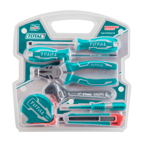 Truse scule, Set unelte TOTAL 7 piese, cleste, surubelnite, ruleta 3 m, cheie reglabila, 2, atomico.ro