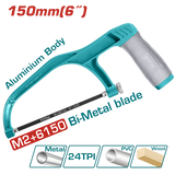 Mini fierastrau TOTAL 150 mm (6") – lama bi-metal M2+6150, maner TPR ergonomic