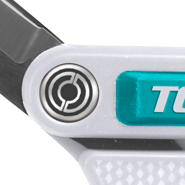 Foarfeca TOTAL 210 mm, lama lunga titan, maner cauciuc, pentru textile si carton, 3, atomico.ro