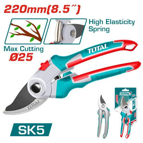 Scule si unelte de gradina TOTAL, Foarfeca pentru crengi TOTAL 8.5"/220 mm, lama SK5, acoperire teflon, 4, atomico.ro