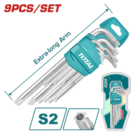 Total, Set 9 chei imbus torx TOTAL Industrial - T10-T50 - Cr-V, atomico.ro
