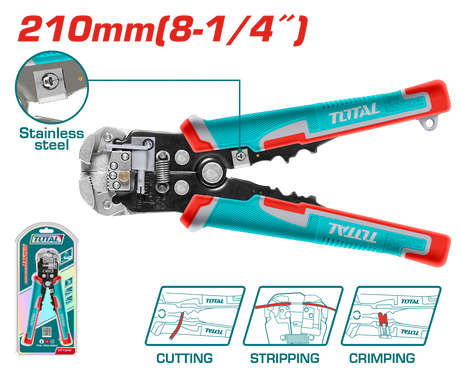 Clesti electricieni, Cleste multifunctional TOTAL 7"/180 mm, Cr-V, teflon, maner TPR, 6, atomico.ro
