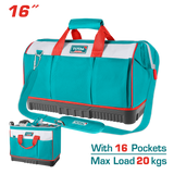 Geanta scule TOTAL 16", poliester 1680D, baza rigida, capacitate 20 kg, curea umar