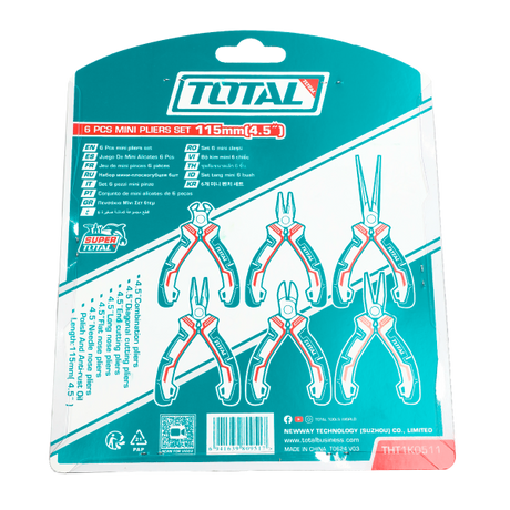 Clesti auto - mecanica, Set mini clesti TOTAL 6 piese, 4.5", maner ergonomic, 3, atomico.ro
