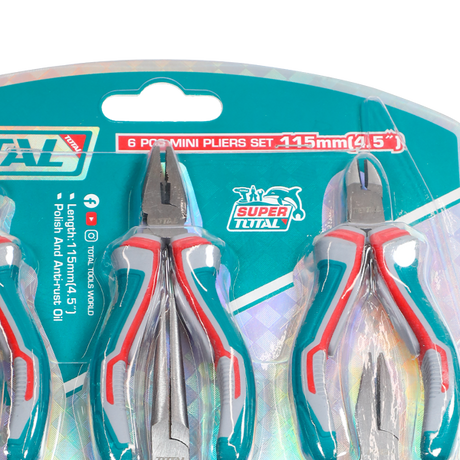 Clesti auto - mecanica, Set mini clesti TOTAL 6 piese, 4.5", maner ergonomic, 5, atomico.ro