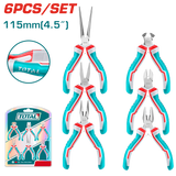 Set mini clesti TOTAL 6 piese, 4.5", maner ergonomic