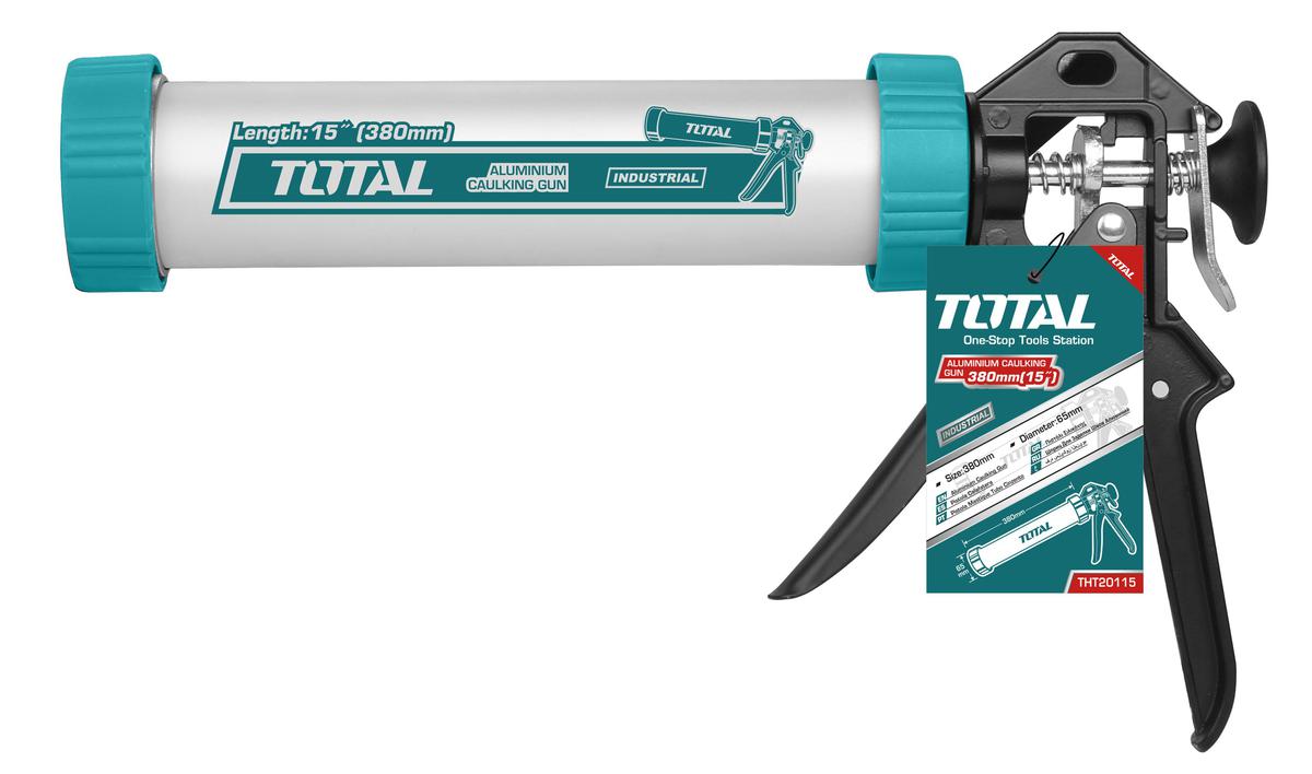 Pistol pentru silicon TOTAL - 15/380mm - maner aluminiu INDUSTRIAL, 1, atomico.ro